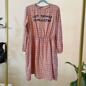 Bobo Choses Pink Plaid Long Sleeve Dress Lost Things Collector